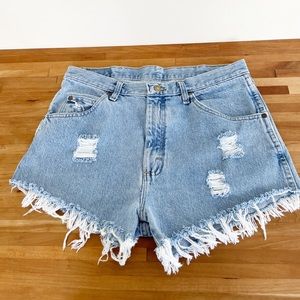 Wrangler Cut Off High Rise Cheeky Jean Shorts